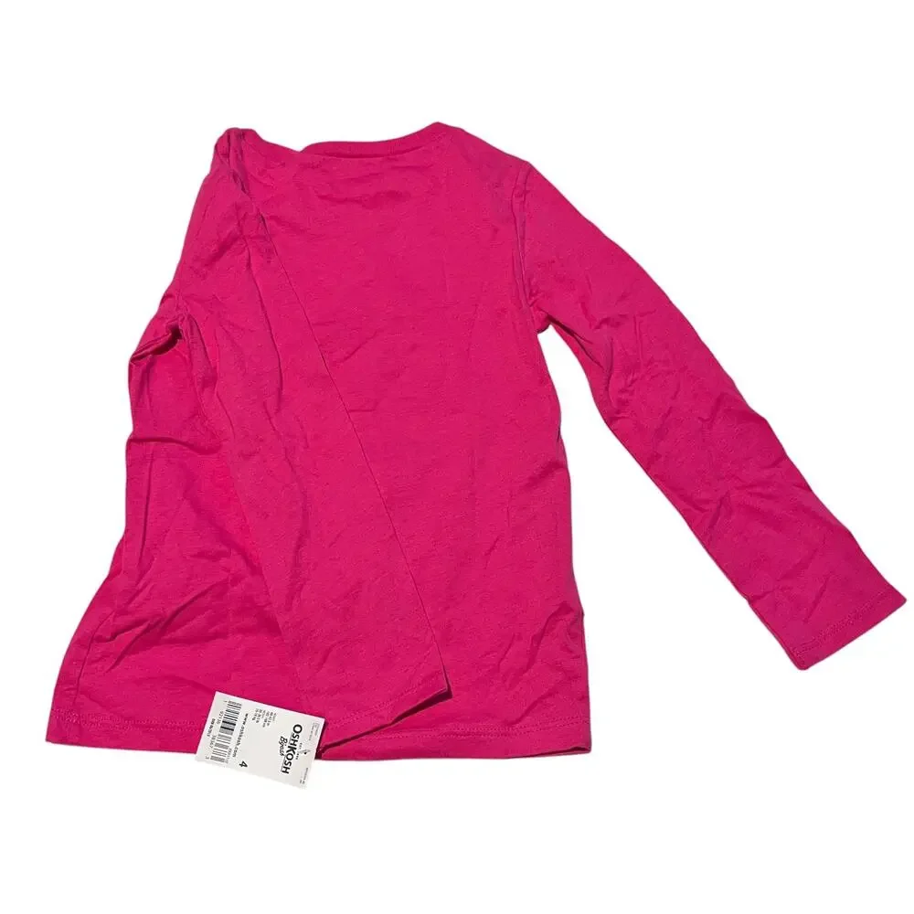 OshKosh Girls Size 4 Pink Butterfly Future Belongs to Girls Shirt NWT